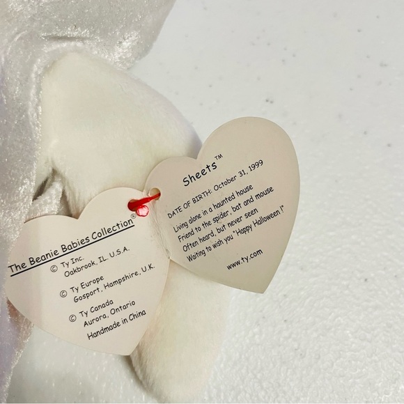TY Beanie Baby “Sheets” Ghost 1999 Halloween Plush with Tags - Picture 12 of 14